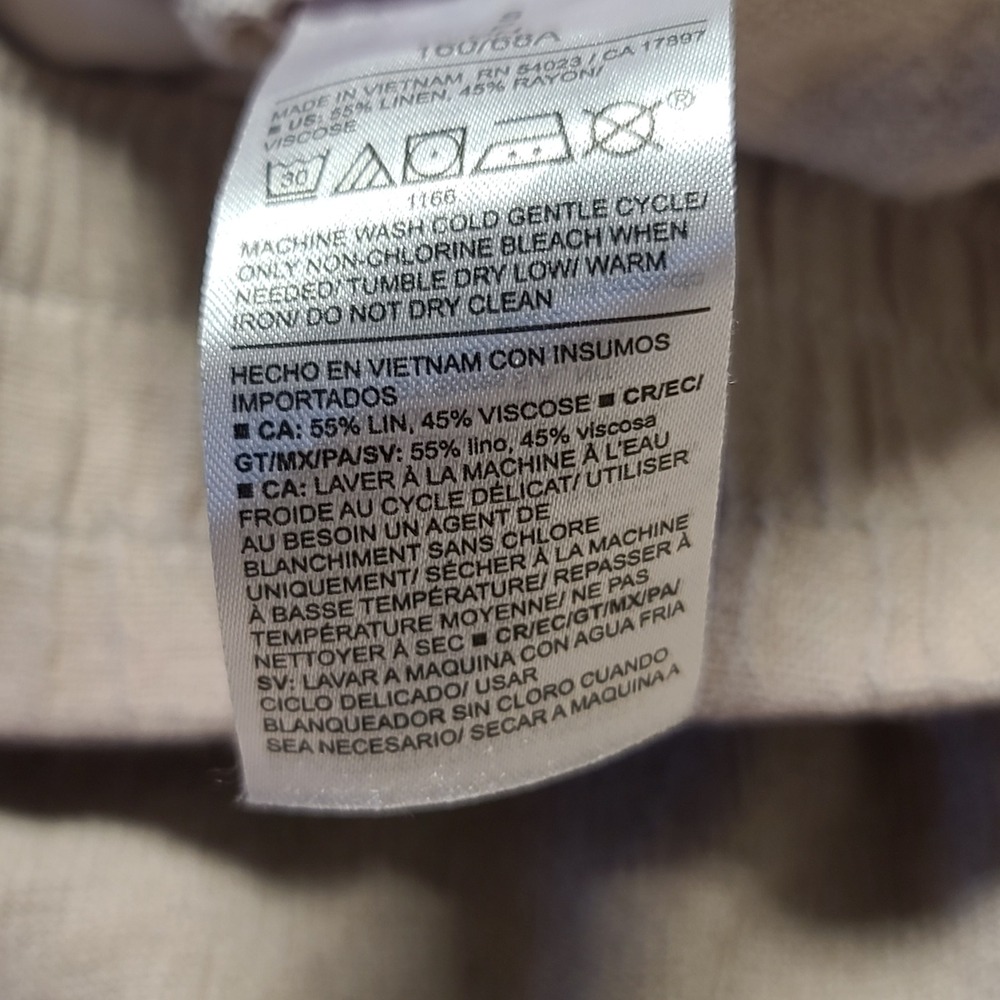 Old Navy Linen Blend Pants Womens S Beige High Rise Straight Comfort Waistband - Picture 8 of 9